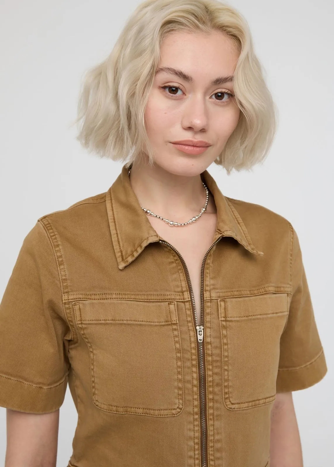 LuxTwill Boiler Suit - Camel sold by DUER product image thumbnail 4