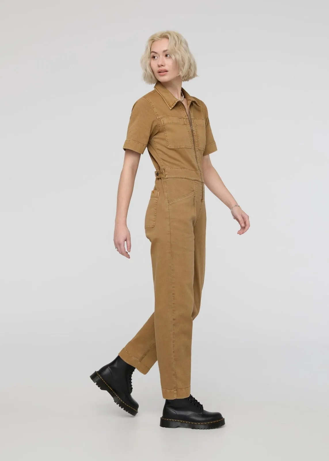 LuxTwill Boiler Suit - Camel sold by DUER product image thumbnail 2