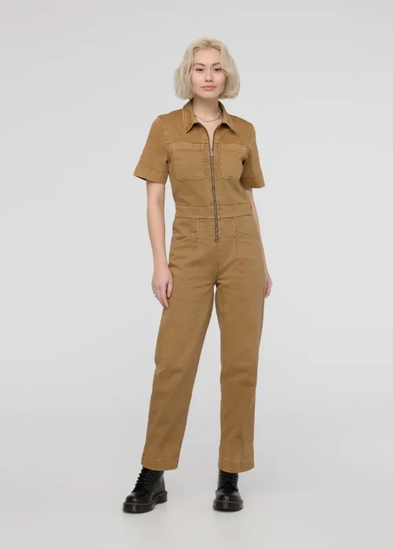 LuxTwill Boiler Suit - Camel sold by DUER