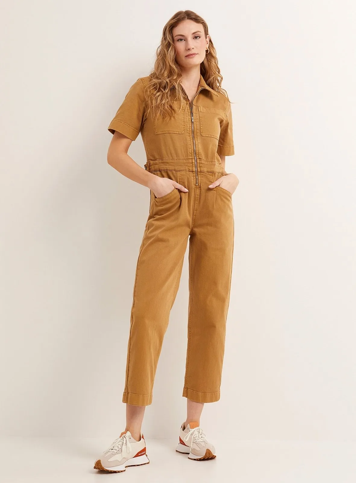 LuxTwill Boiler Suit - Camel sold by DUER product image thumbnail 5