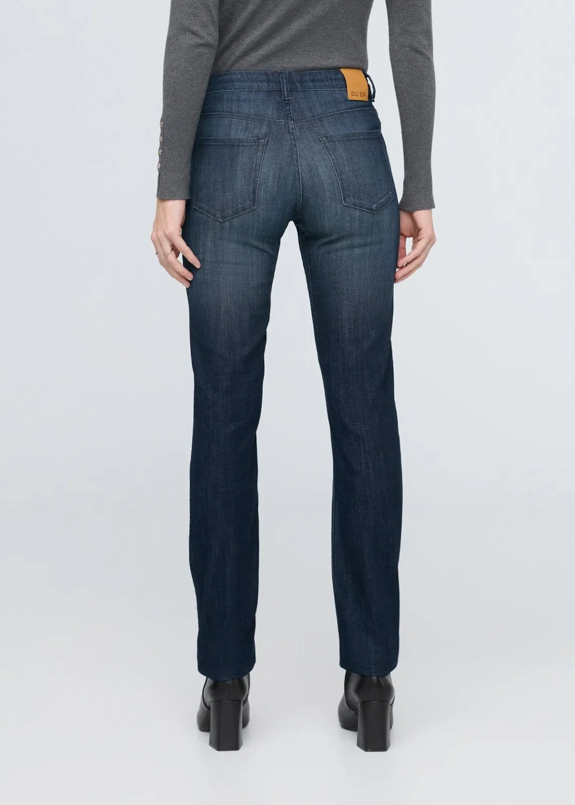 Performance Denim Mid Rise Slim Straight - Nostalgia Tone sold by DUER product image thumbnail 4