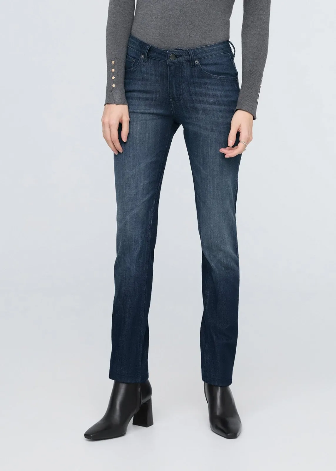 Performance Denim Mid Rise Slim Straight - Nostalgia Tone sold by DUER product image thumbnail 2