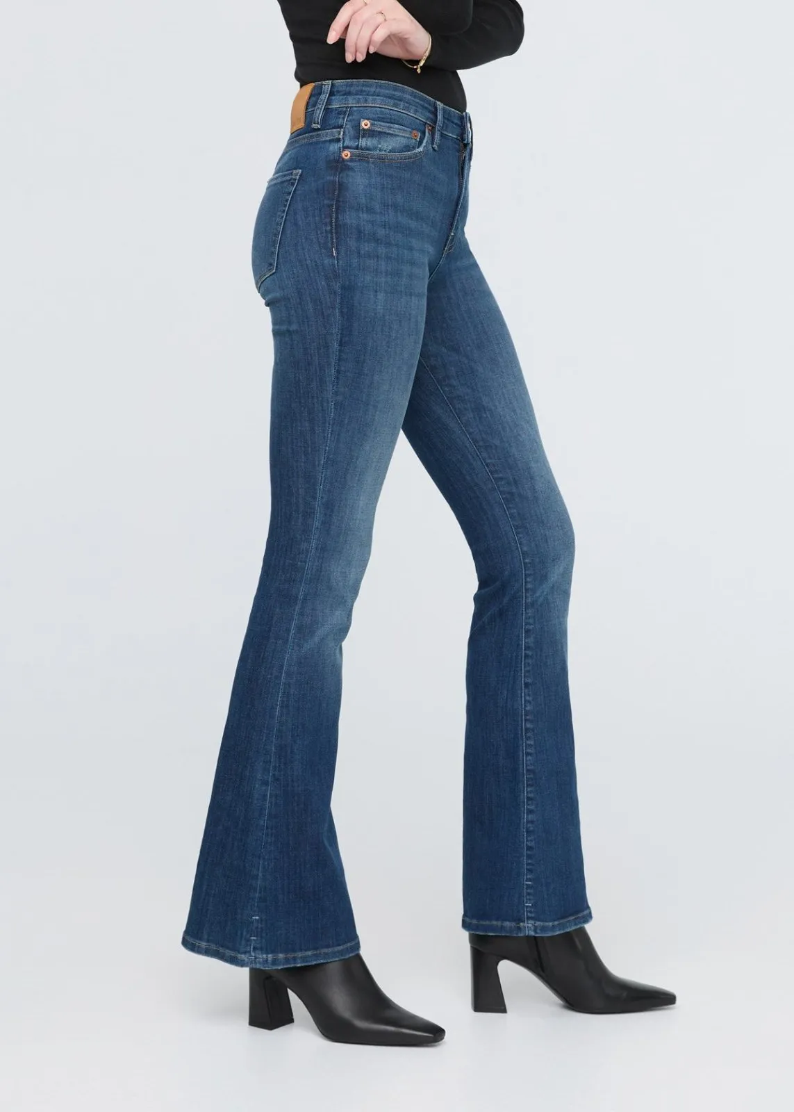 Performance Denim High Rise Flare - Worn in Blue sold by DUER product image thumbnail 3