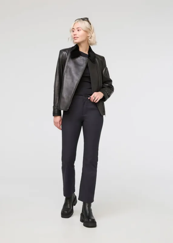 NuStretch High Rise Kick Flare - Black sold by DUER