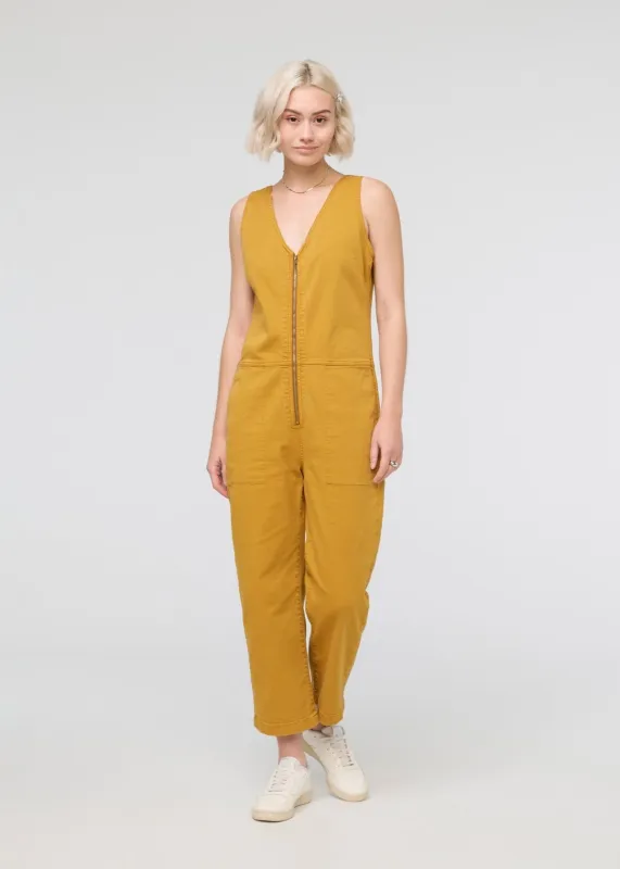 LuxTwill Jumpsuit - Cider sold by DUER