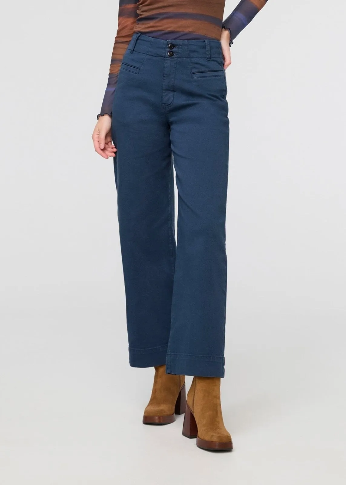 LuxTwill High Rise Trouser - Marine sold by DUER product image thumbnail 2