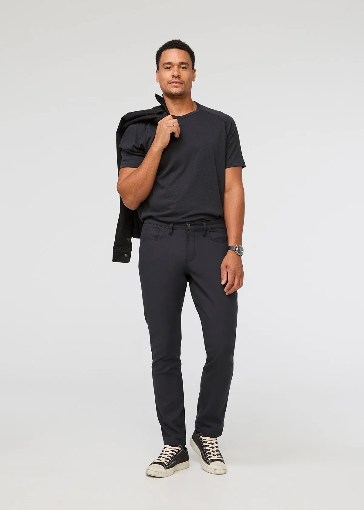 NuStretch Relaxed Taper 5 Pocket - Black sold by DUER