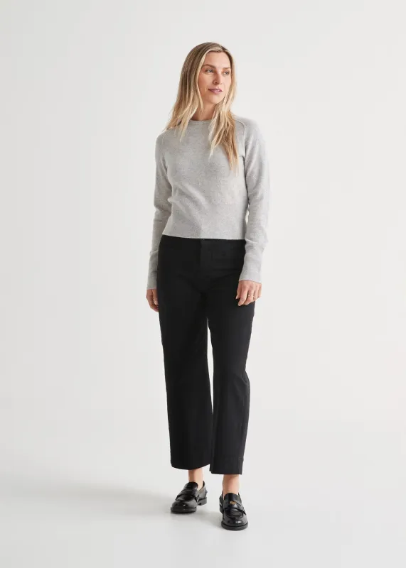 LuxTwill High Rise Trouser - Black sold by DUER