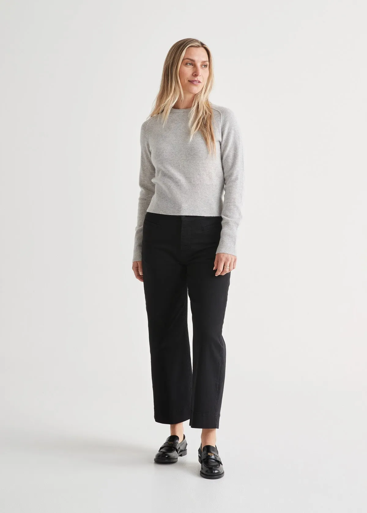 LuxTwill High Rise Trouser - Black sold by DUER