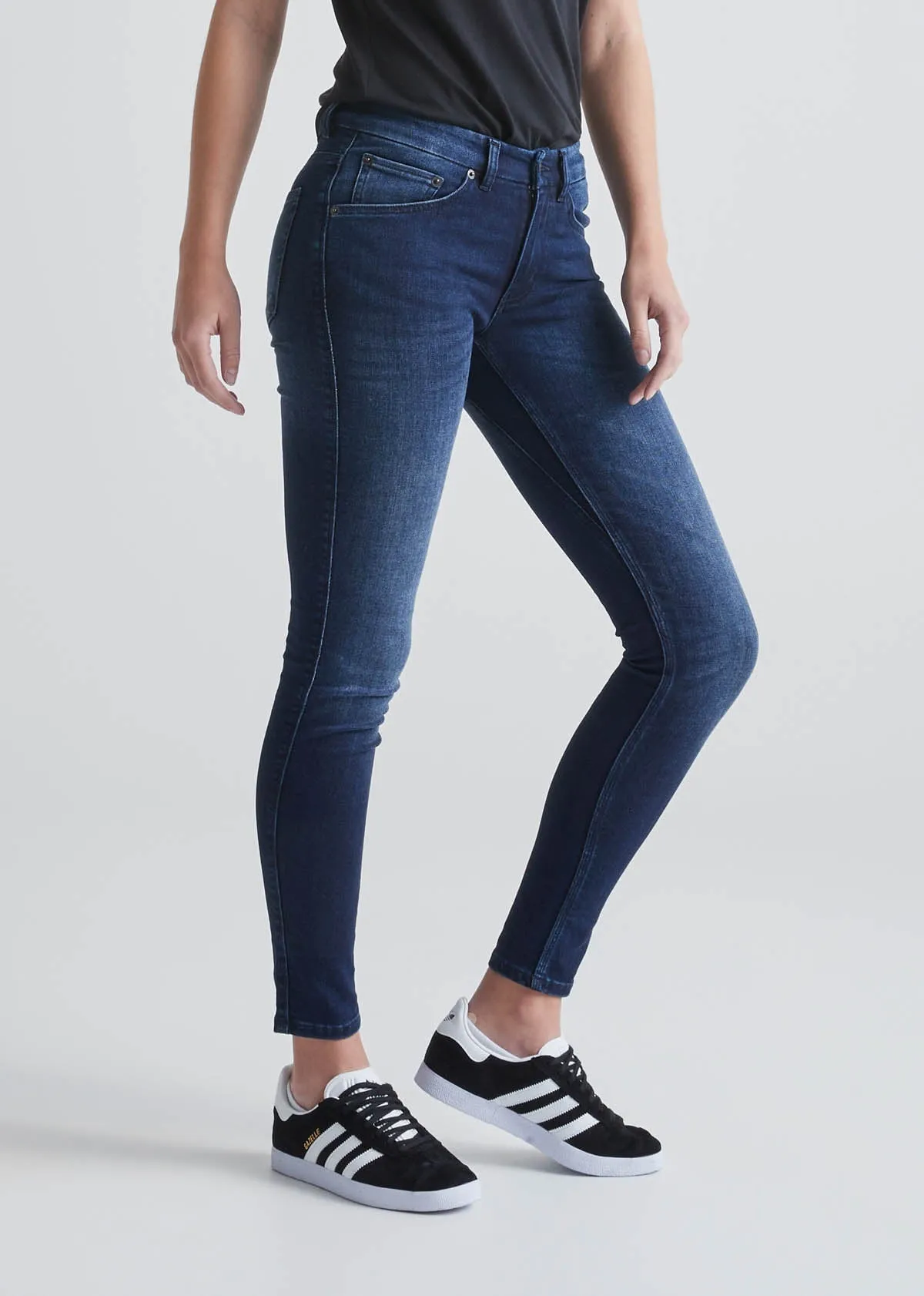 Performance Denim Mid Rise Skinny - Meteorite sold by DUER product image thumbnail 4