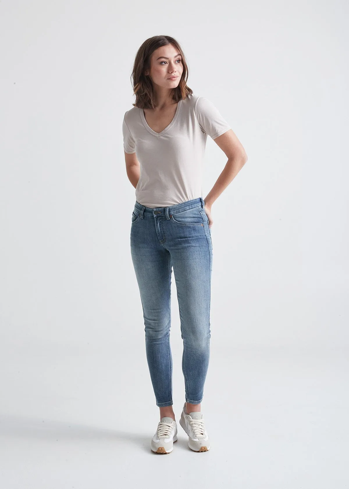 Performance Denim Mid Rise Skinny - Tidal sold by DUER