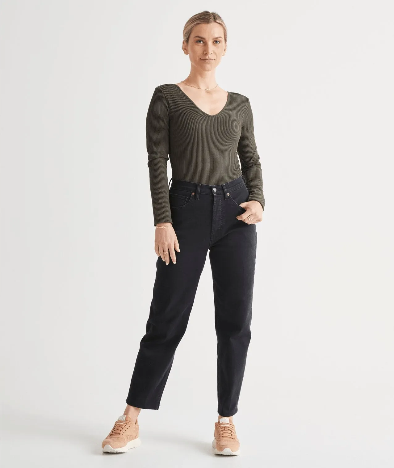 Midweight Denim High Rise Arc (Button Fly) sold by DUER product image thumbnail 2