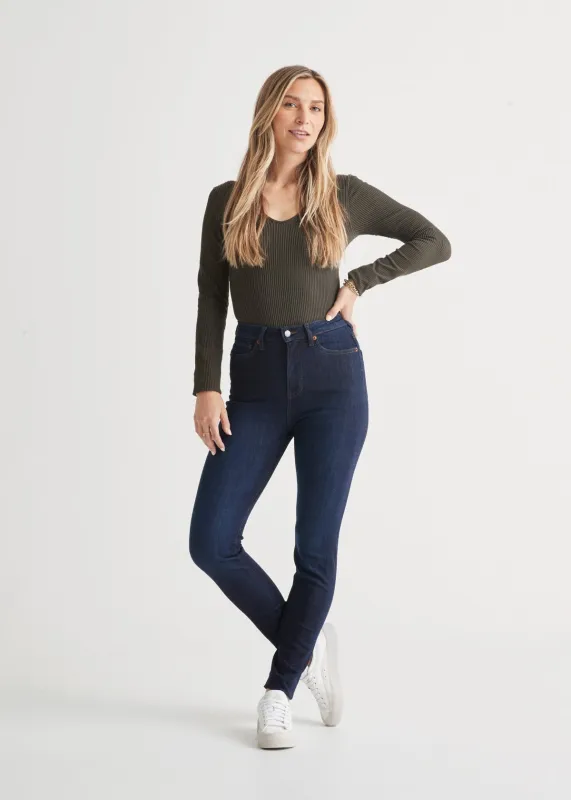 Performance Denim High Rise Skinny - Dark Stone sold by DUER