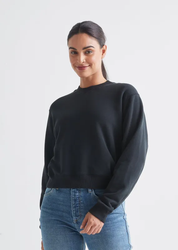 Brushed Terry Performance Crew - Black sold by DUER