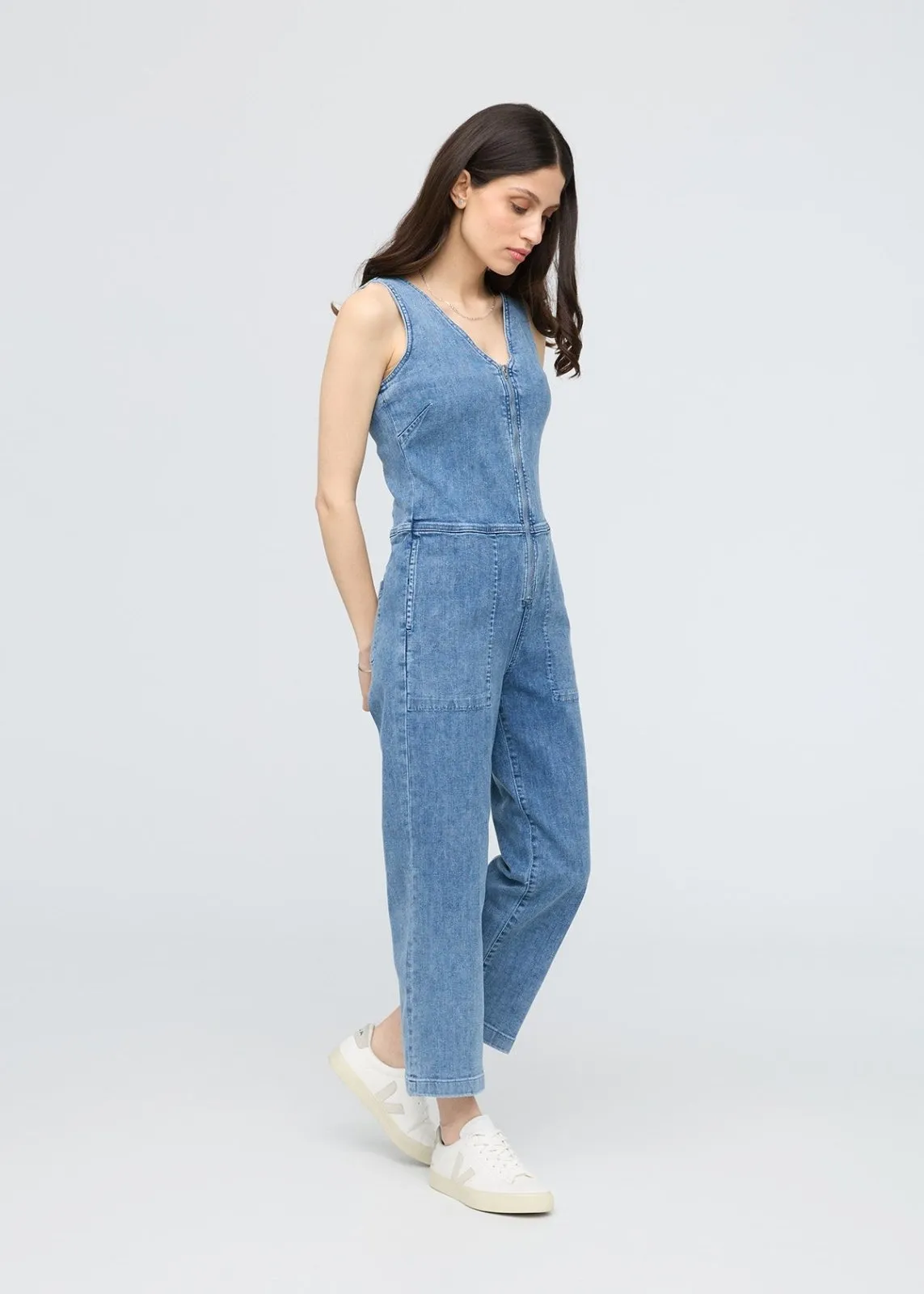 Performance Denim Jumpsuit - Light Stone sold by DUER product image thumbnail 2