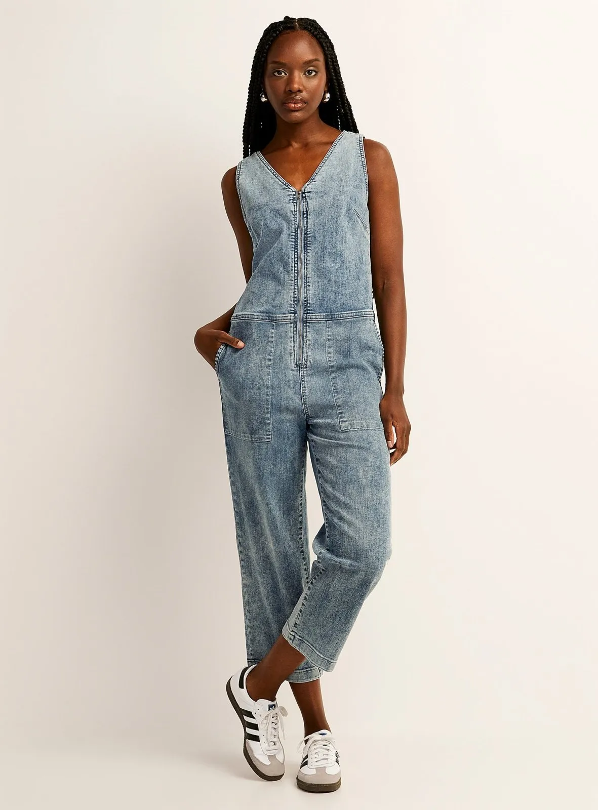 Performance Denim Jumpsuit - Light Stone sold by DUER product image thumbnail 4