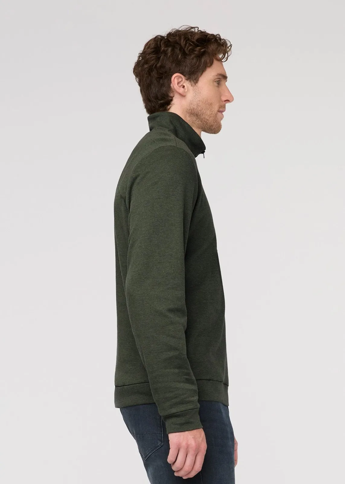 Performance Flannel Quarter Zip - Heather Peat sold by DUER product image thumbnail 3