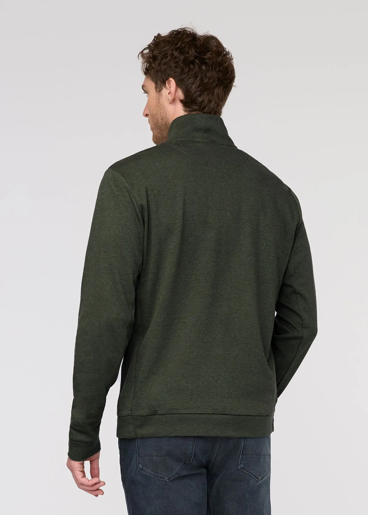 Performance Flannel Quarter Zip - Heather Peat sold by DUER product image thumbnail 4