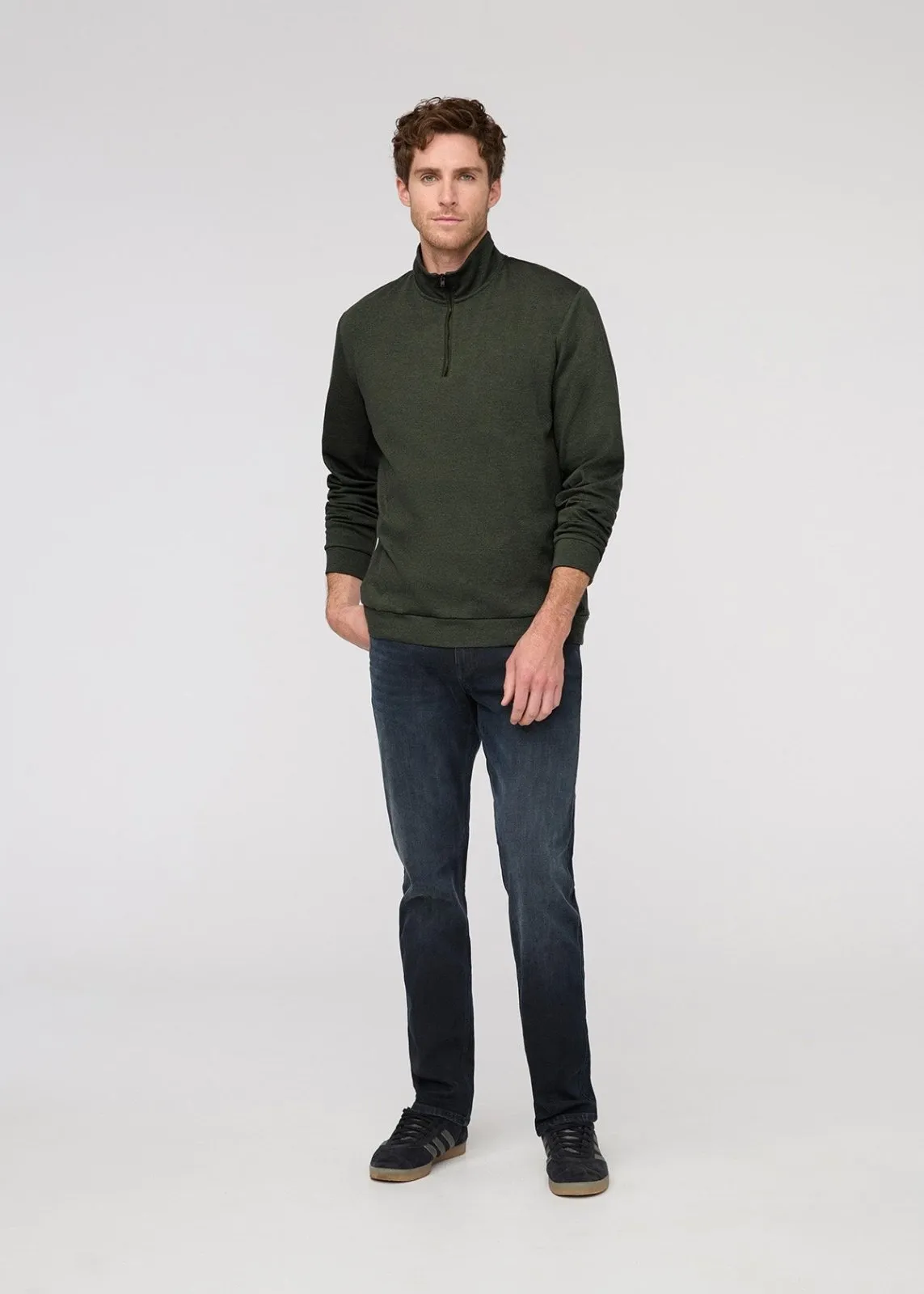 Performance Flannel Quarter Zip - Heather Peat sold by DUER product image thumbnail 2