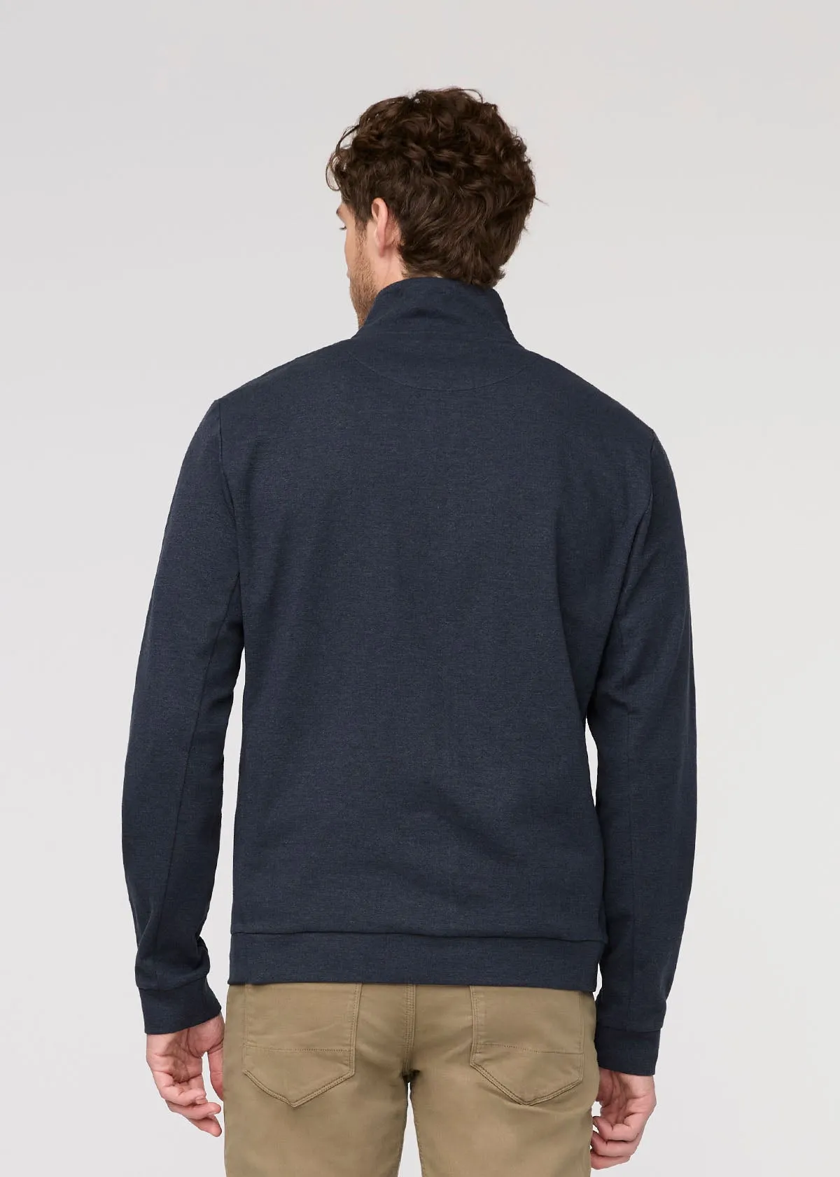 Performance Flannel Quarter Zip - Heather Navy sold by DUER product image thumbnail 4
