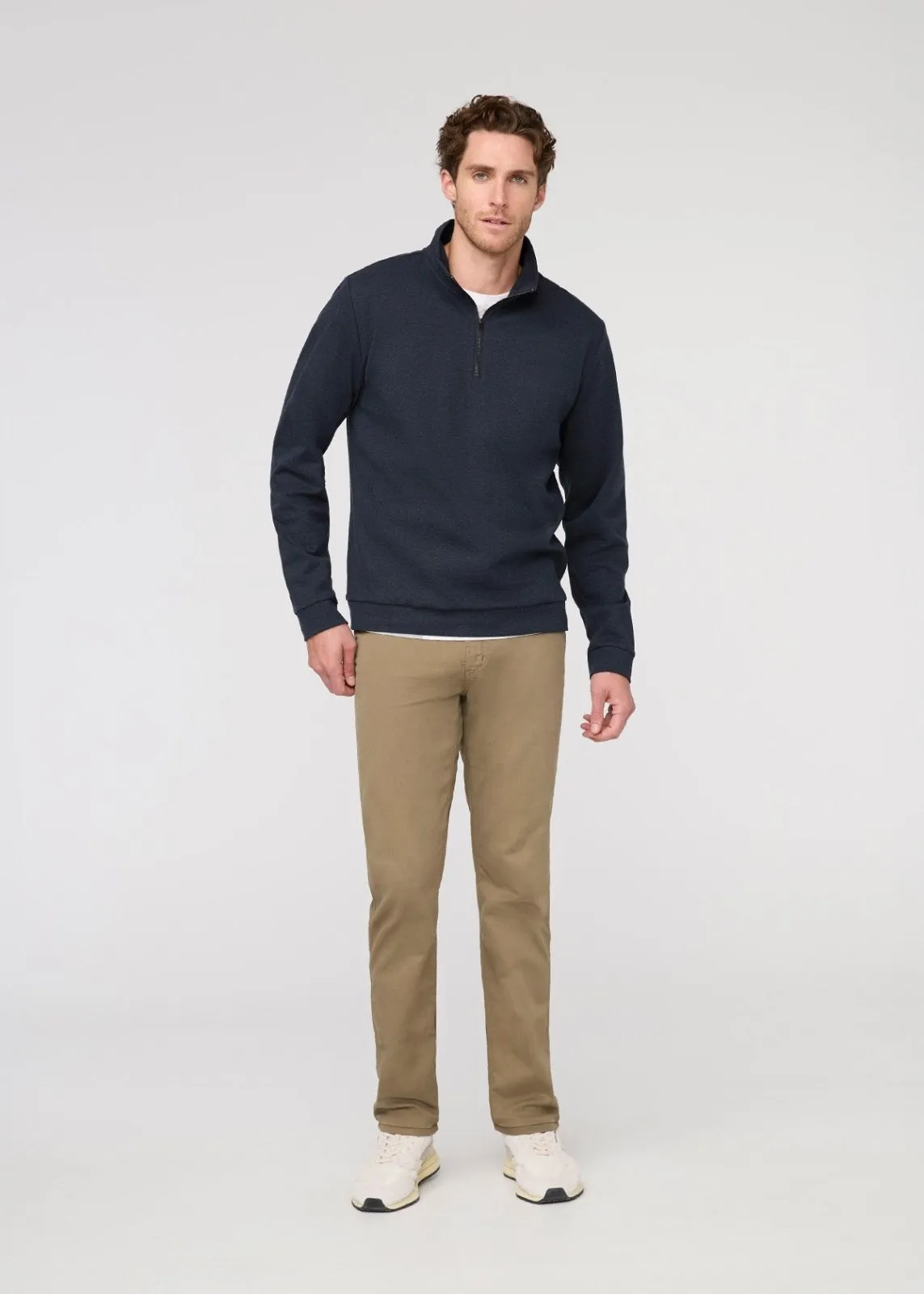 Performance Flannel Quarter Zip - Heather Navy sold by DUER product image thumbnail 2