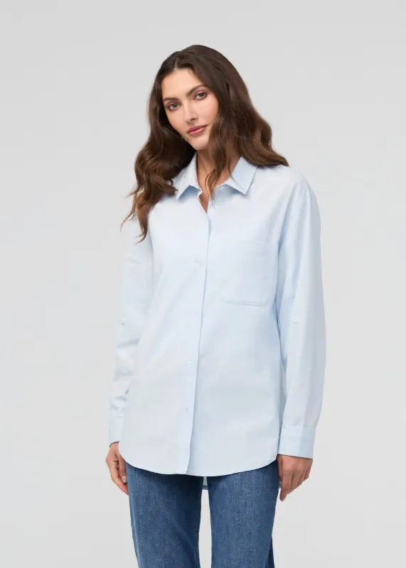 Effortless Oxford Relaxed Button Down - Fog Blue sold by DUER