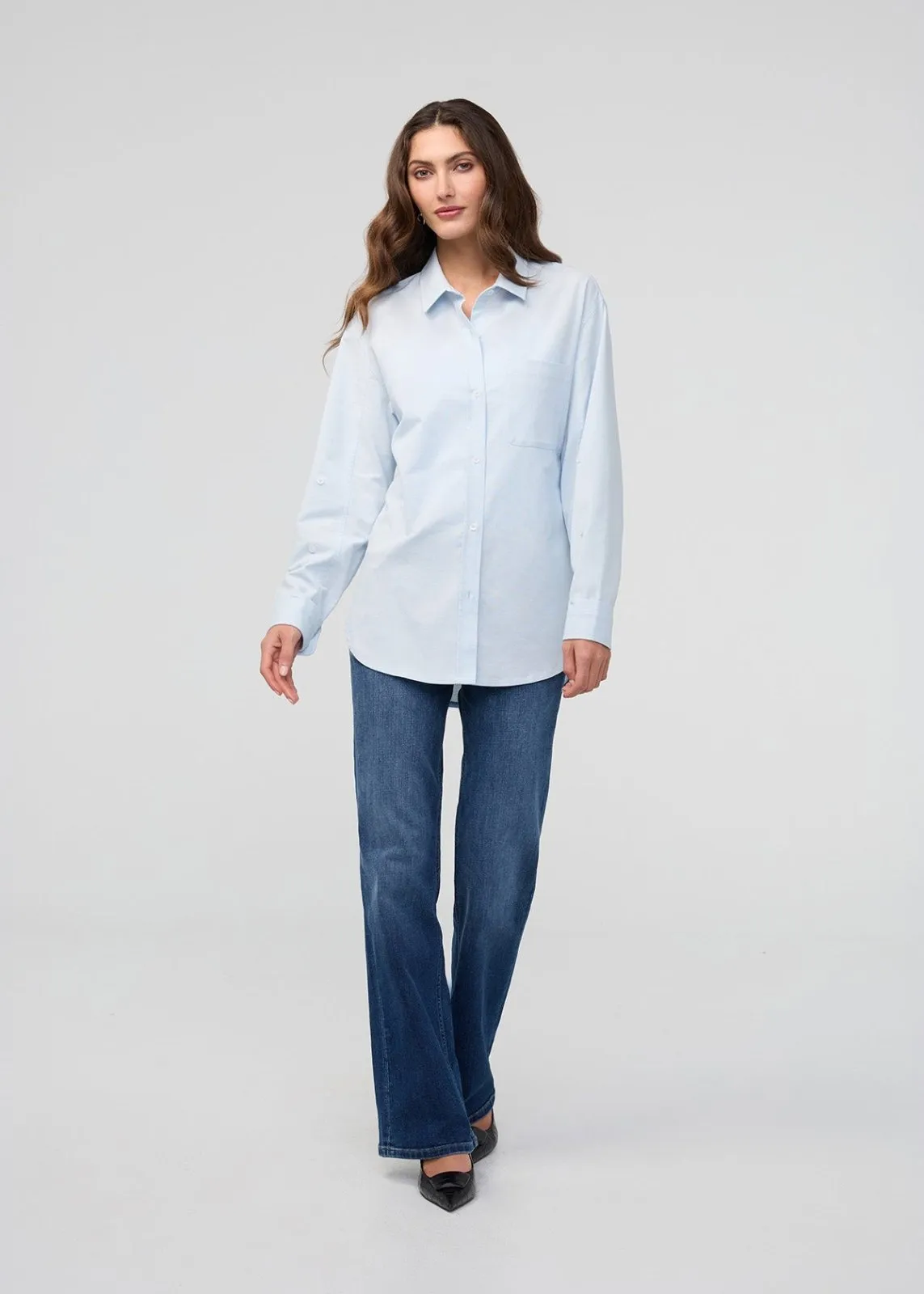 Effortless Oxford Relaxed Button Down - Fog Blue sold by DUER product image thumbnail 2