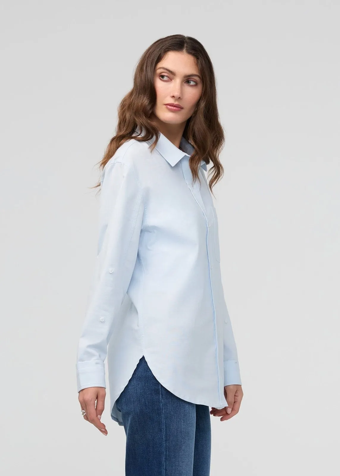 Effortless Oxford Relaxed Button Down - Fog Blue sold by DUER product image thumbnail 3