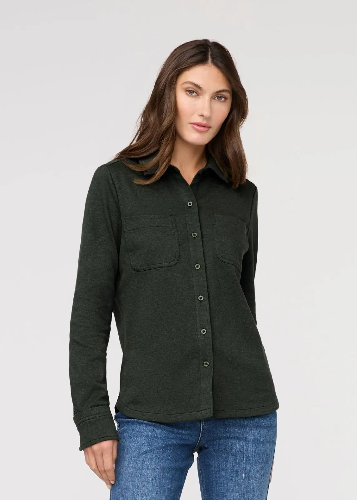 Performance Flannel Button Down - Heather Peat sold by DUER