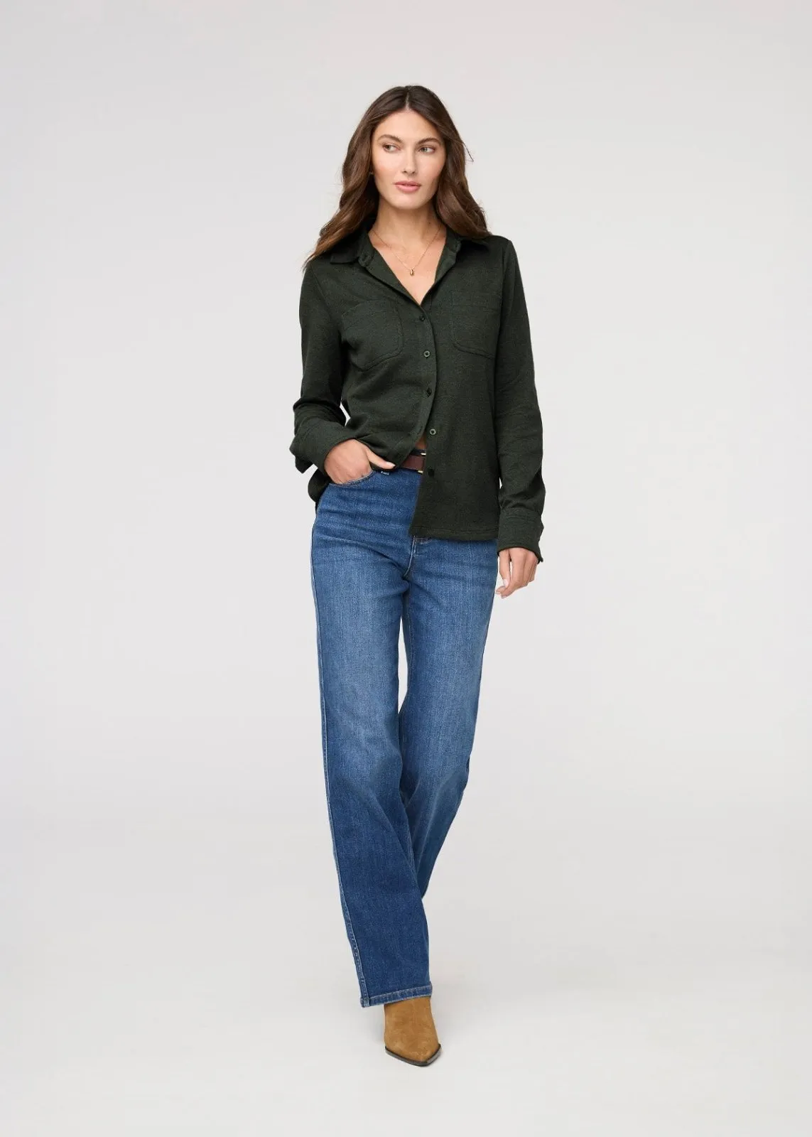 Performance Flannel Button Down - Heather Peat sold by DUER product image thumbnail 2