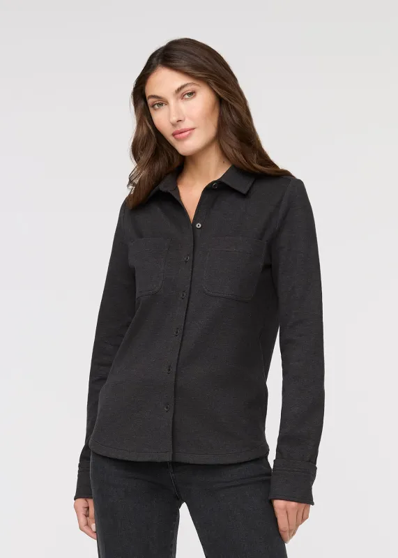 Performance Flannel Button Down - Heather Black made by DUER