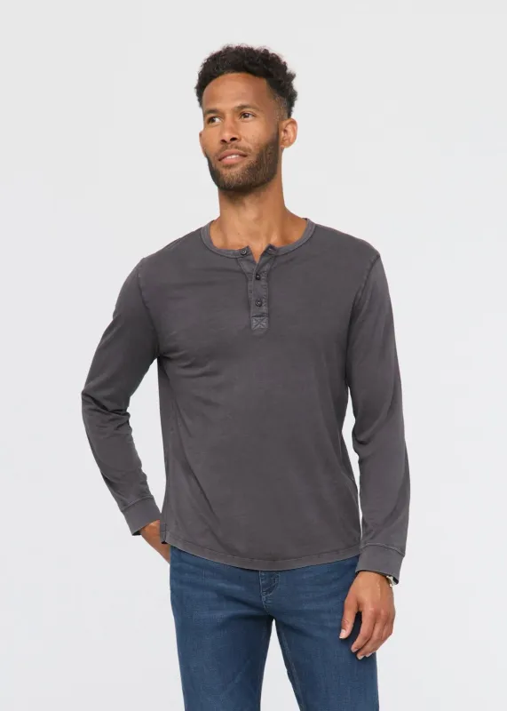 PurePima Vintage Henley - Washed Grey sold by DUER