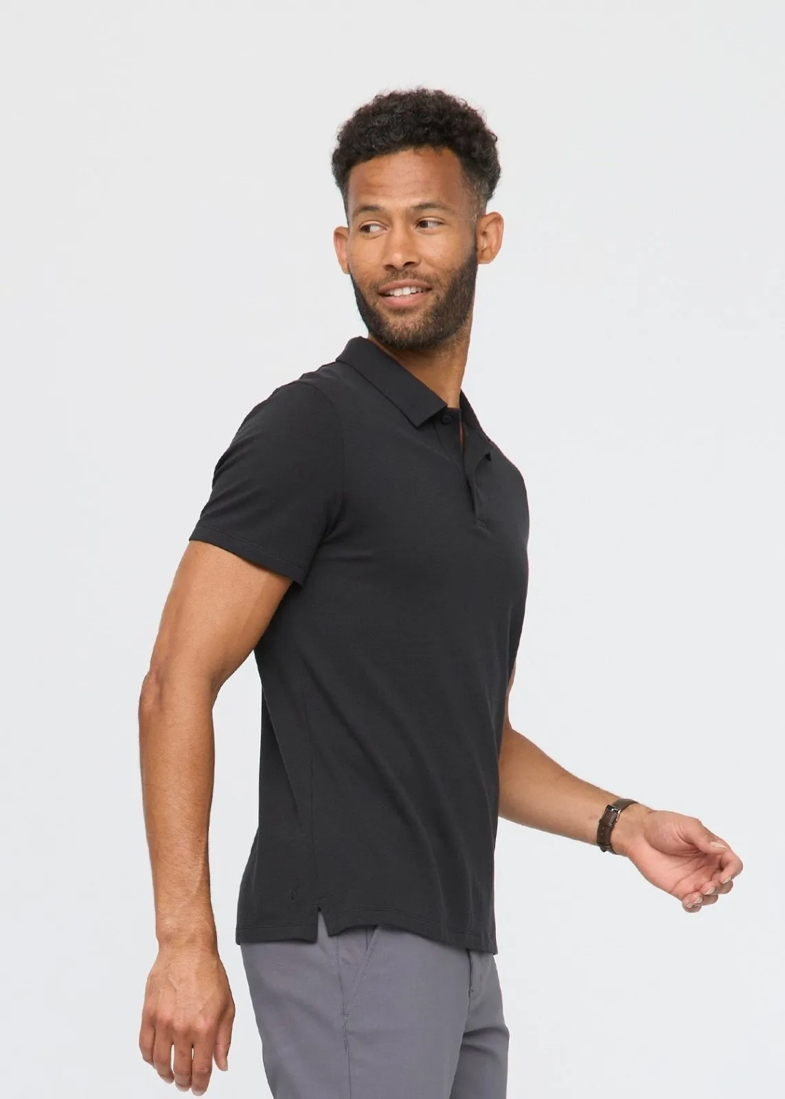 Air Flow Pique Polo - Black sold by DUER product image thumbnail 3
