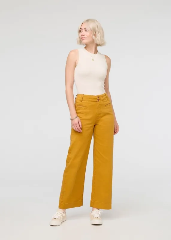 LuxTwill High Rise Trouser - Cider sold by DUER