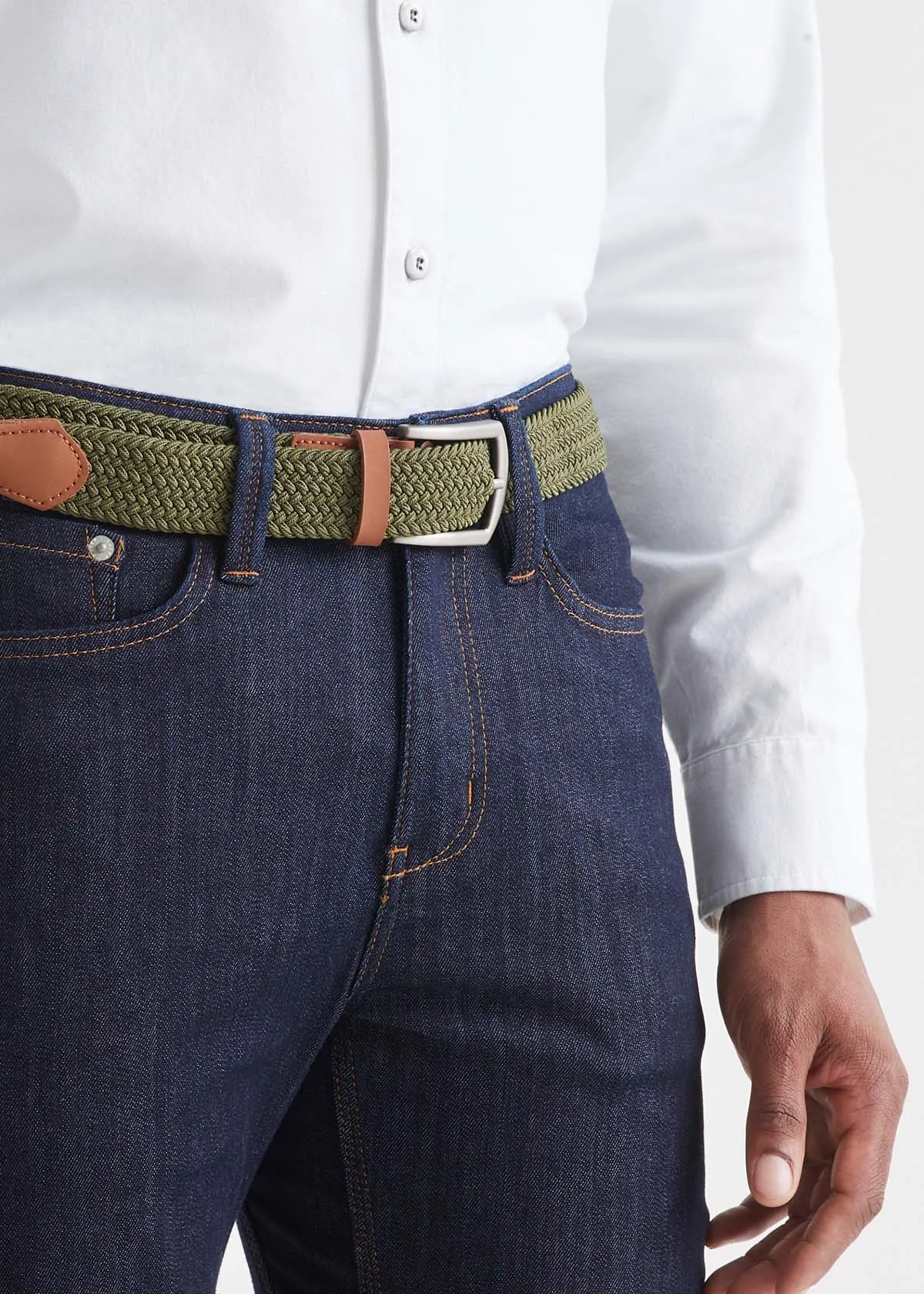 Performance Stretch Belt - Olive/Brown sold by DUER