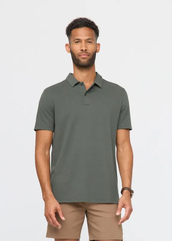 Air Flow Pique Polo - Thyme sold by DUER