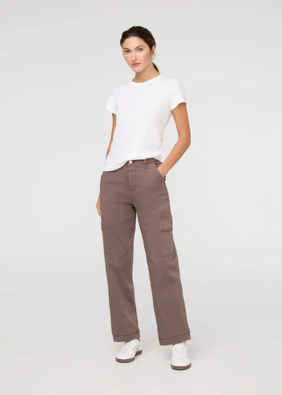 LuxTwill High Rise Cargo Pant - Claystone sold by DUER