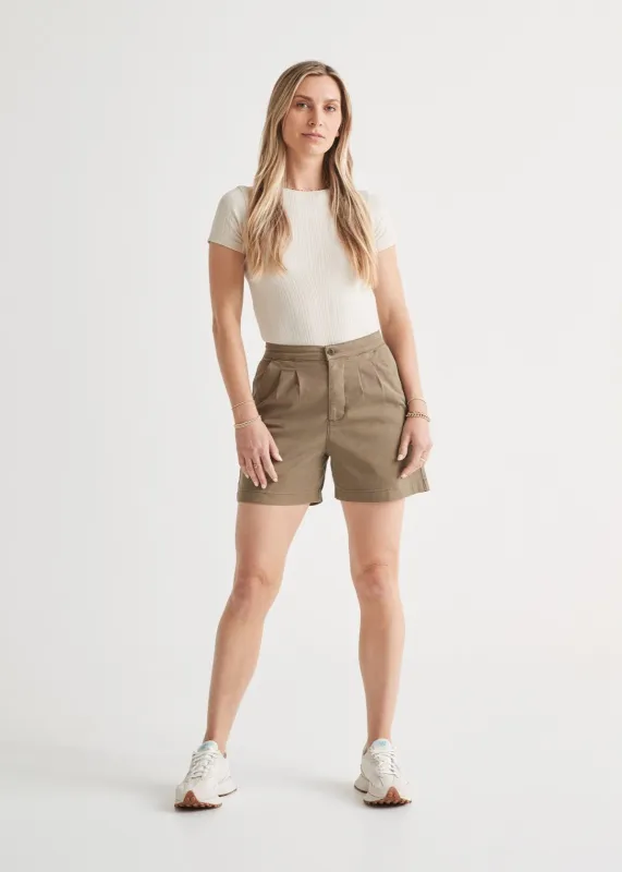 Live Free Pleated Short - Olive sold by DUER