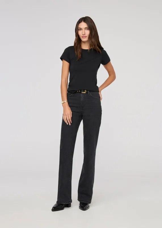 Midweight Denim Wide Leg (Zip Fly) - Black Ash sold by DUER