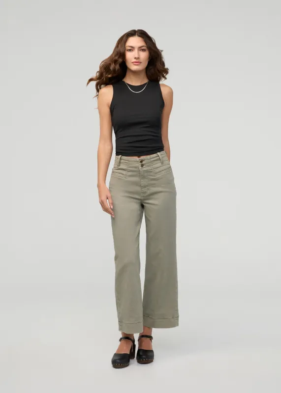 FlexTwill High Rise Trouser - Light Olive sold by DUER