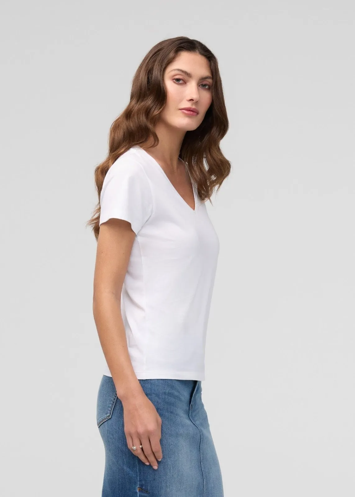 PurePima Slim V-Neck - White sold by DUER product image thumbnail 3