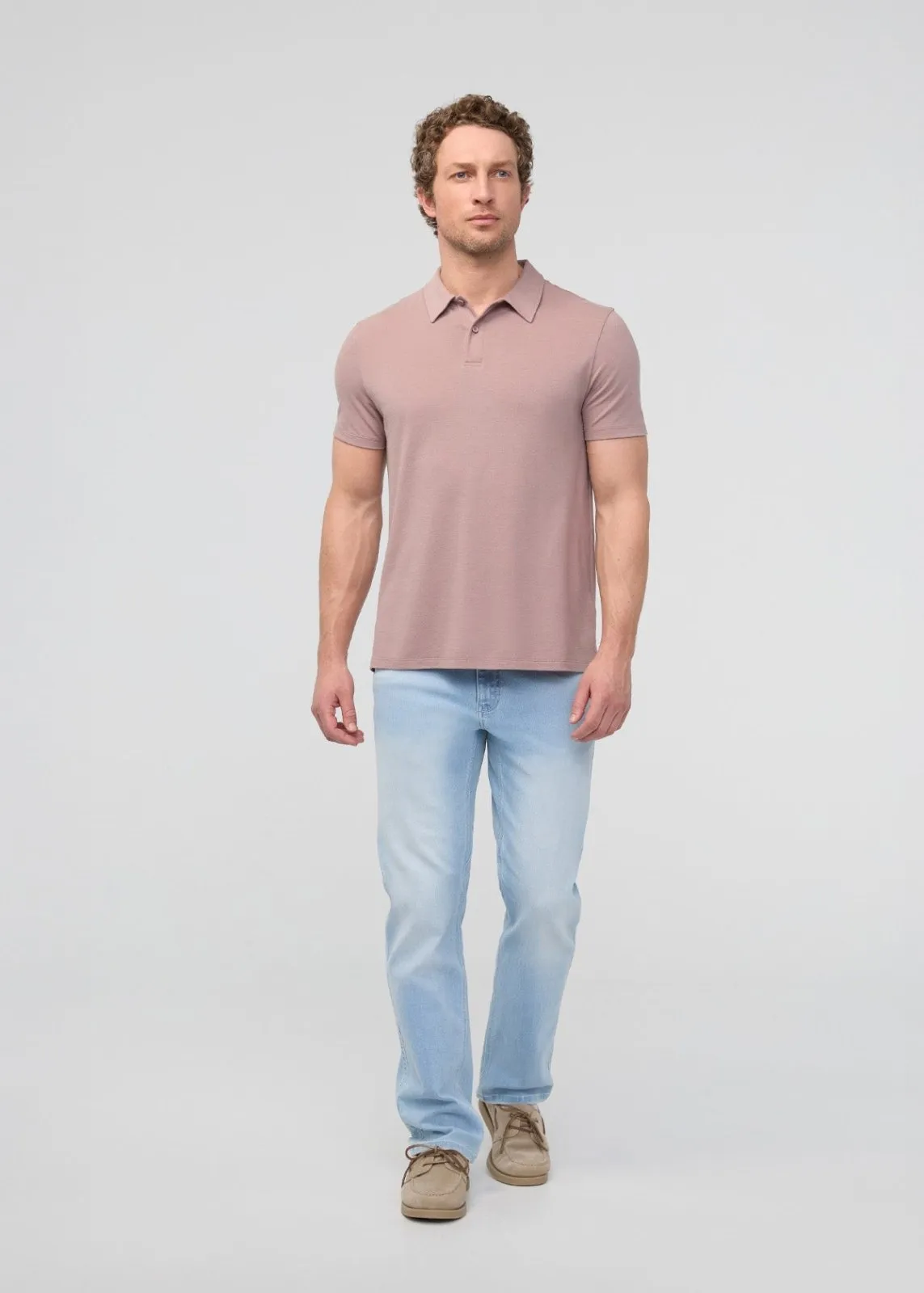 Air Flow Pique Polo - Hazy Mauve sold by DUER product image thumbnail 2