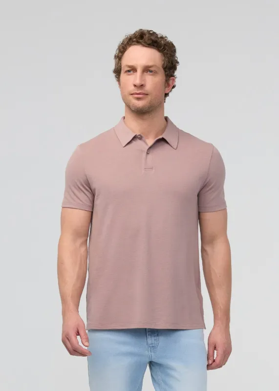Air Flow Pique Polo - Hazy Mauve made by DUER