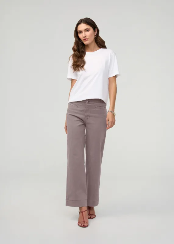 FlexTwill High Rise Trouser - Hazy Mauve sold by DUER