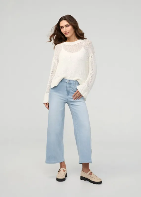 Performance Denim+ High Rise Wide Leg Crop - Zephyr sold by DUER
