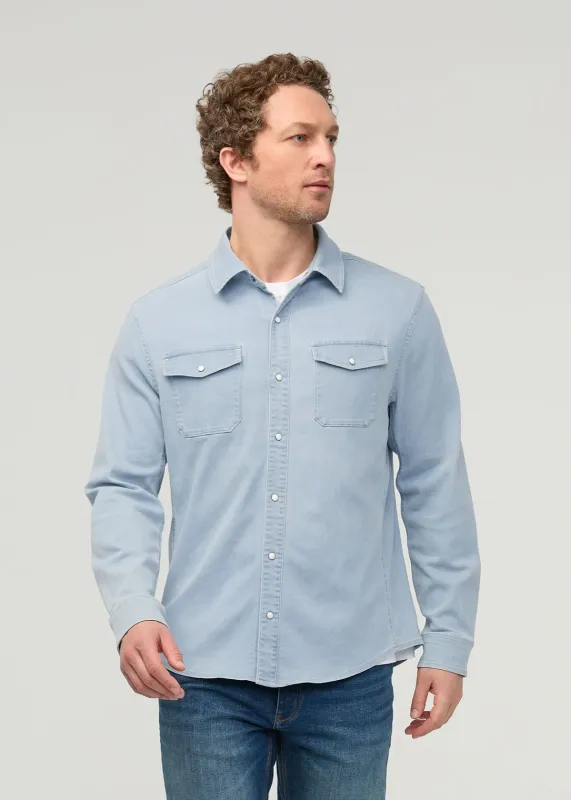 Performance Denim Lite Two-Pocket Shirt - Dune Blue sold by DUER