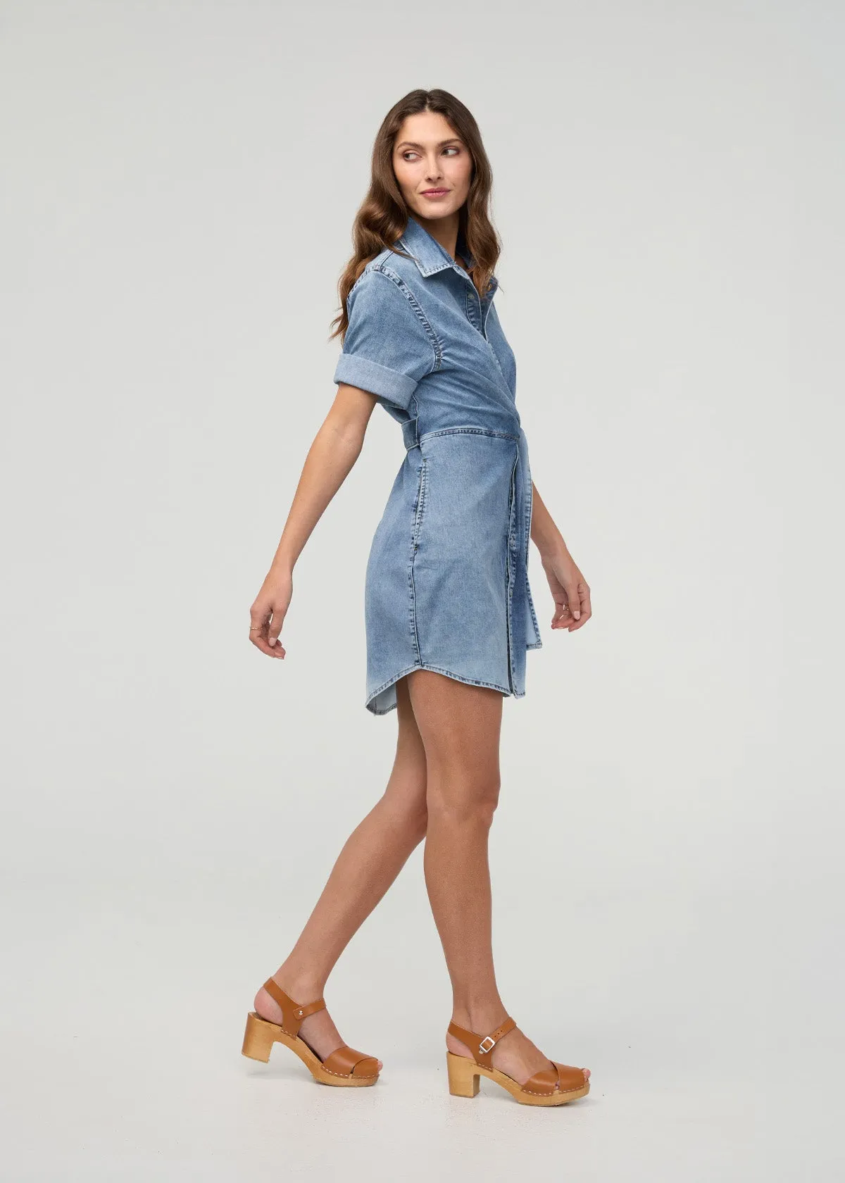 Performance Denim Lite Wrap Shirt Dress sold by DUER product image thumbnail 2