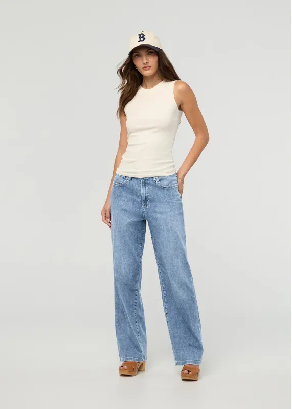 Performance Denim Lite High Rise Straight sold by DUER