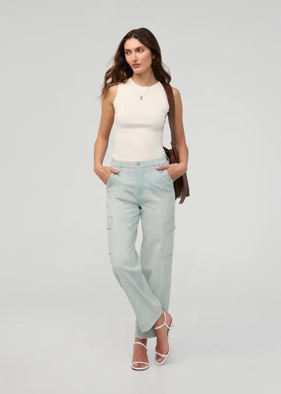 Performance Denim Lite High Rise Cargo - Palisade sold by DUER