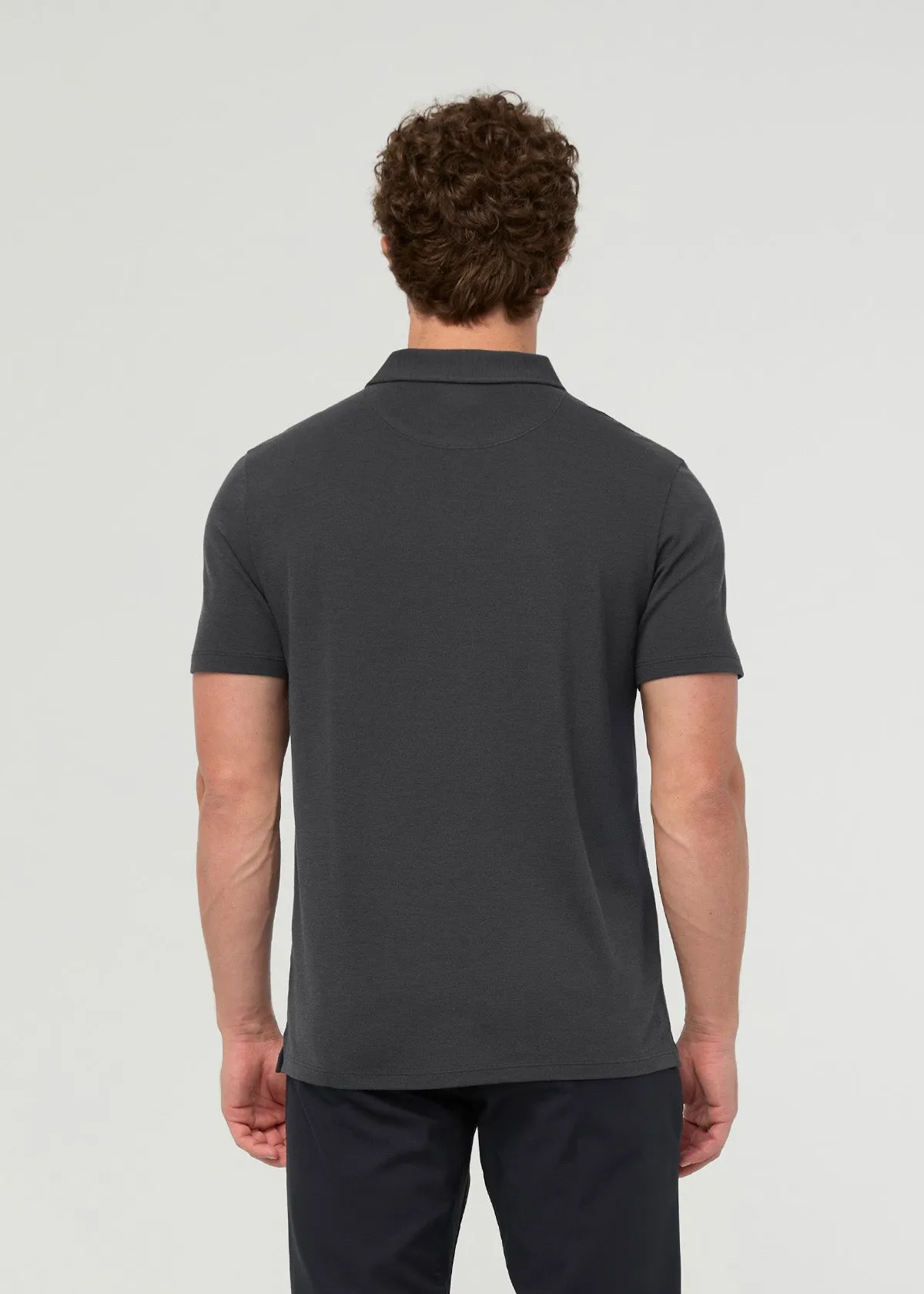 Air Flow Pique Polo - Charcoal sold by DUER product image thumbnail 4
